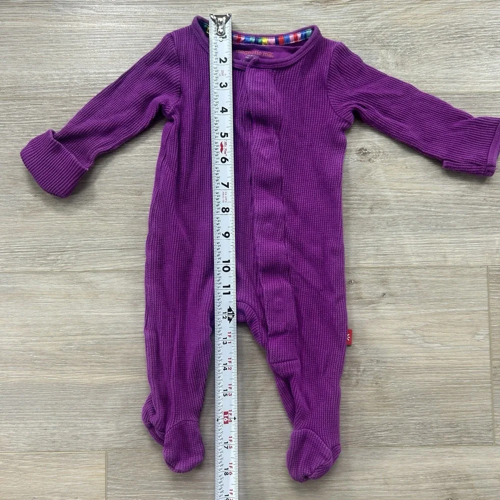 Magnetic Me Newborn Purple Asymmetrical Waffle Thermal One Piece Sleeper